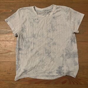 lululemon athletica White and Blue Tie-Dye Top